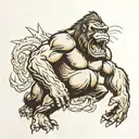 2005 king kong roaring fiercely tattoo design idea