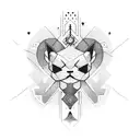 power button glitch tattoo design idea