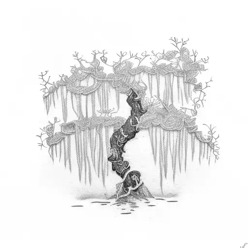 ivy vine and willow tree tattoo design idea