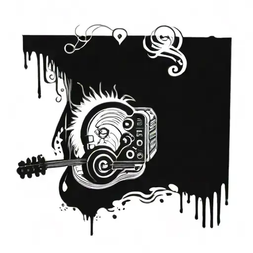 music lover play the moments pause the memories stop the pain rewind the happiness  tattoo design idea