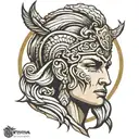 Greek god hera warrior face tattoo tattoo design idea