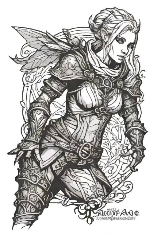 Sera the elf from Dragon Age Inquisition tattoo design idea