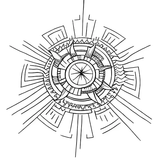 sun cross  tattoo design idea