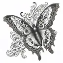 demonic butterfly tattoo design idea