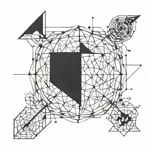 A tattoo design featuring intricate geometric patterns inspired by mathematical equations and formulas tattoo design idea