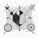 A tattoo design featuring intricate geometric patterns inspired by mathematical equations and formulas tattoo design idea