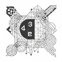 A tattoo design featuring intricate geometric patterns inspired by mathematical equations and formulas tattoo design idea