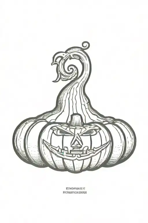 Pumpkin tattoo design idea