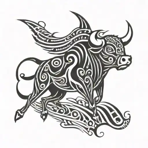 Bull rage tribal tattoo tattoo design idea