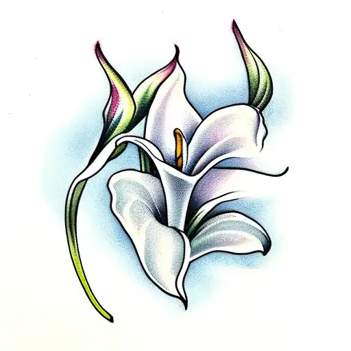 calla lilly water lilly tattoo design idea