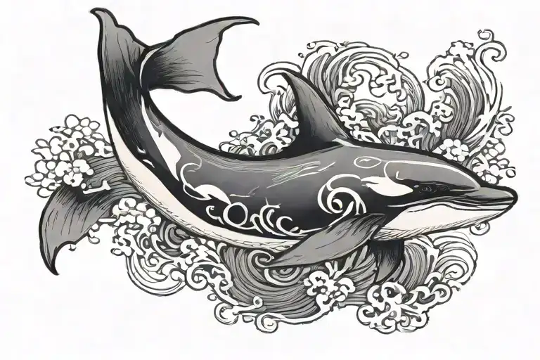 killer whale tattoo design idea
