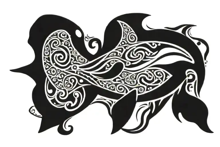 killer whale tattoo design idea
