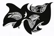 killer whale tattoo design idea