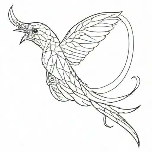Gabriel wing fused tattoo design idea