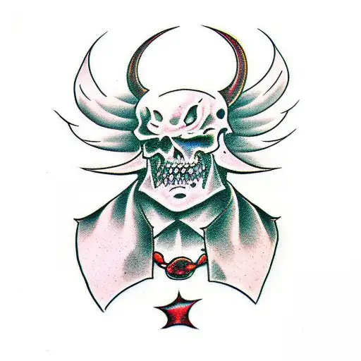 7 deadly sins personified in the form of demons tattoo design idea