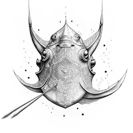 Stingray with boat tattoo design idea