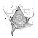 Stingray with boat tattoo design idea