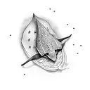 Stingray with boat tattoo design idea