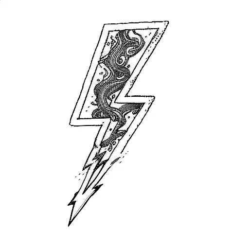 Minimalist “Lightning Bolt” Tattoo Idea - BlackInk AI