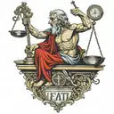 fiat justitia ruat caelum writing with the anibus standing with a scales tattoo design idea