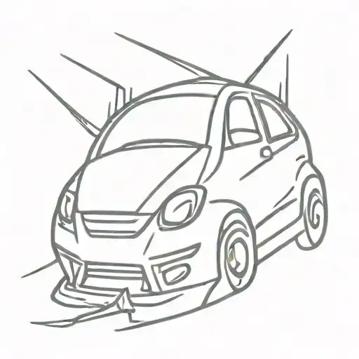 car crash tattoo design idea