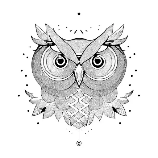 owl eyes tattoo design idea