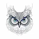 owl eyes tattoo design idea