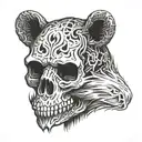 skull bear tattoo design idea
