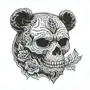 skull bear tattoo design idea
