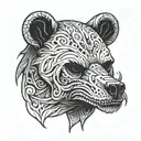 skull bear tattoo design idea