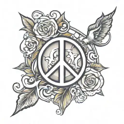 peace sign tattoo design idea