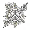 peace sign tattoo design idea