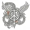 peace sign tattoo design idea