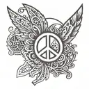 peace sign tattoo design idea
