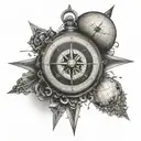 compass and globe symbolizing tattoo design idea
