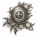 compass and globe symbolizing tattoo design idea