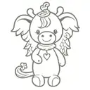 plain cute giraffe teddy bear with angel wings spread and a halo  tattoo design idea