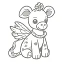 plain cute giraffe teddy bear with angel wings spread and a halo  tattoo design idea