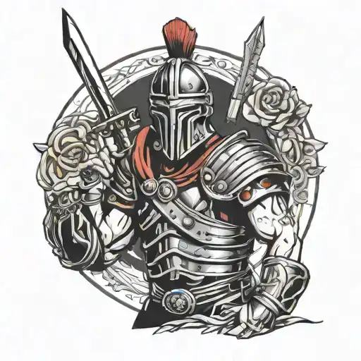 Roman gladiator tattoo design idea
