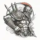 Roman gladiator tattoo design idea