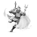 irish celtic warrior tattoo design idea