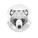 Grizzly Bear in a Forest tattoo design idea