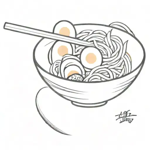 ramen noodle bowl tattoo design idea
