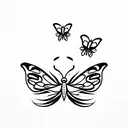 snake with butterflies  tattoo design idea