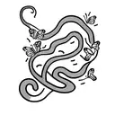 snake with butterflies  tattoo design idea