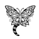 snake with butterflies  tattoo design idea