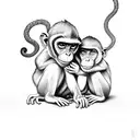 see hear talk no Evil monkey tattoo design idea