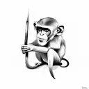 see hear talk no Evil monkey tattoo design idea