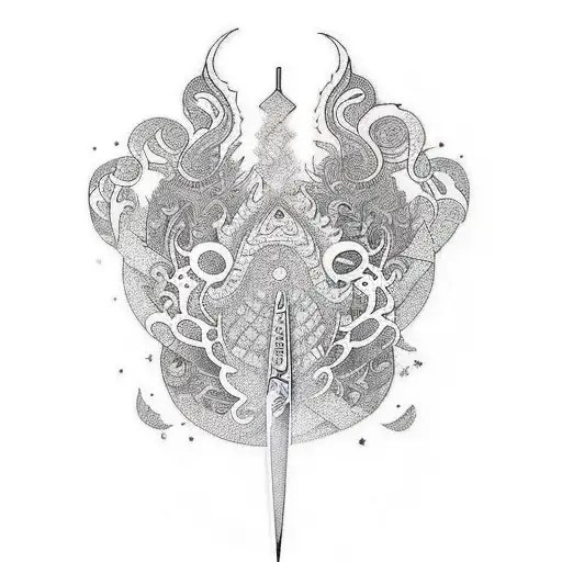Scissors with the frase "Quahdra" tattoo design idea