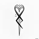 Scissors with the frase "Quahdra tattoo design idea